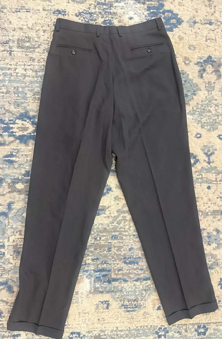 Made in Italy 100% Wool Pleated Cuffed Dress Pants Size 34R